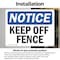 Signmission Keep Off Fence, 5 in W x Rectangle, Vinyl Decal OS-2PACK-NS-D-35-L-13820 - alternate 2